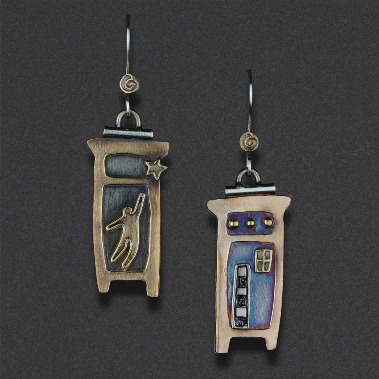Image of Earring 17, Copper, Sterling, brass