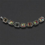 Image of Bracelet 5, Sterling silver, hand colored, semi-precious stones