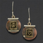 Copper earrings 5, Copper with brass and Sterling
