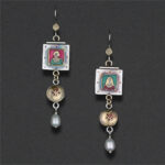 Image of Earring 25, Sterling silver, hand colored