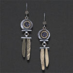 Image of Earring 20, Sterling silver, hand colored