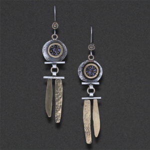 Image of Earring 20, Sterling silver, hand colored