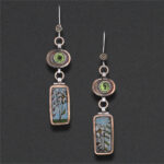 Image of Earring 21, Sterling, hand colored