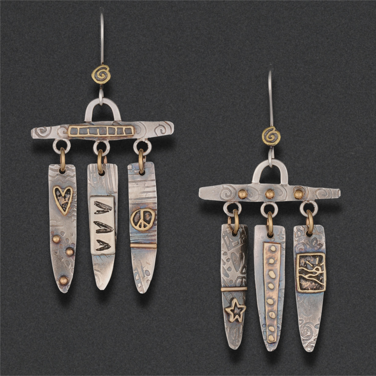 Image of Earring 22, Sterling silver, gold filled