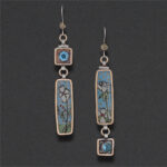 Image of Earring 23, Sterling silver, hand colored
