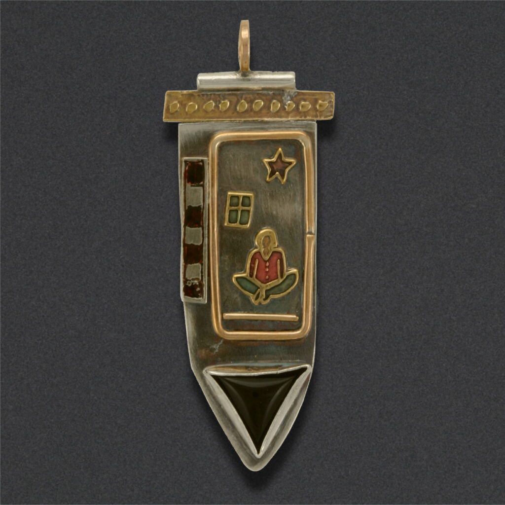 Image of Pendant 3, Sterling, brass