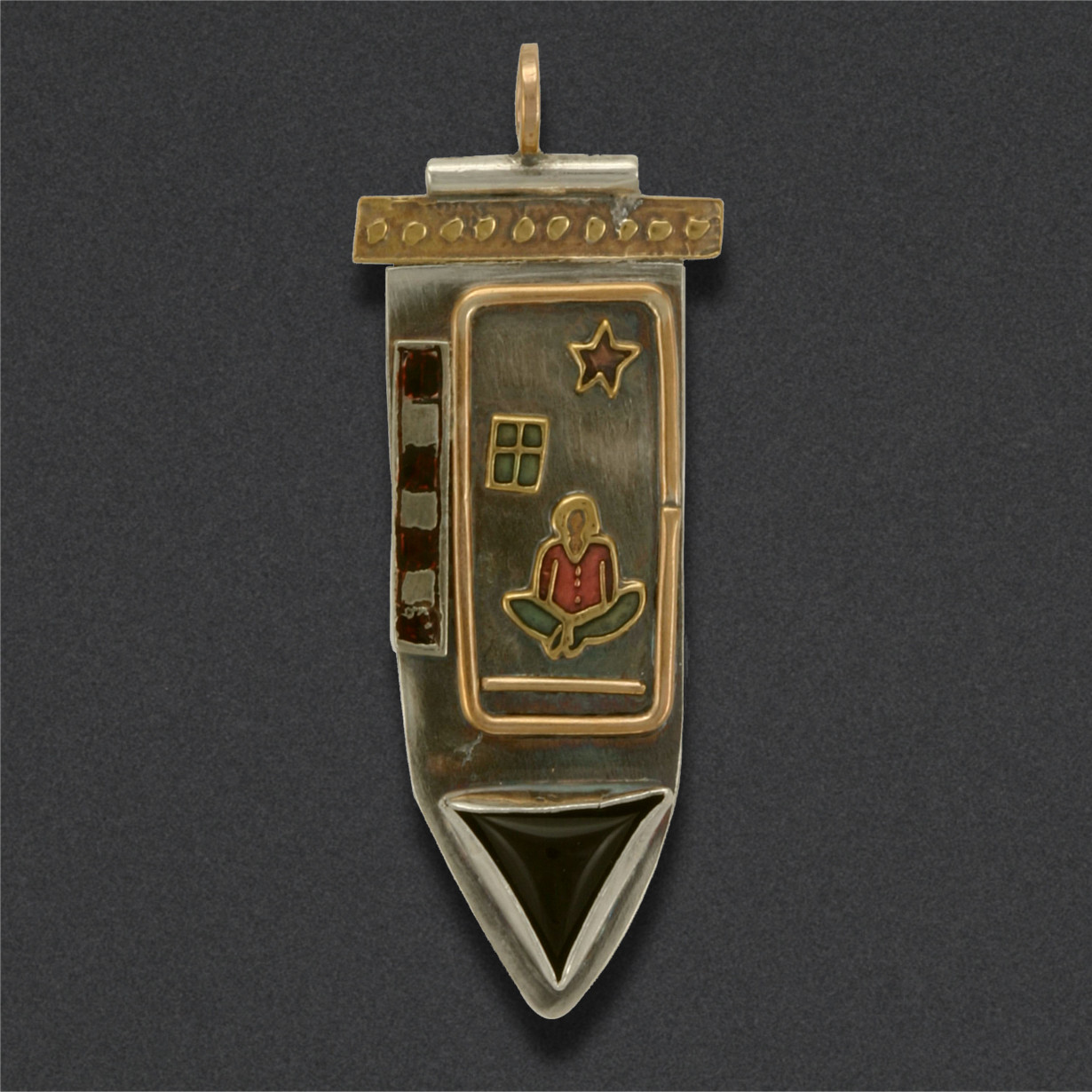 Image of Pendant 3, Sterling, brass
